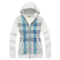 2013 veste burberry femmes hoodie mode zipper plaid blanc